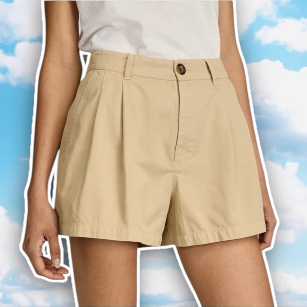 NWT LUCKY BRAND Rumpled Wide Leg Chino Short Dark Khaki Gorpcore Preppy Pleated